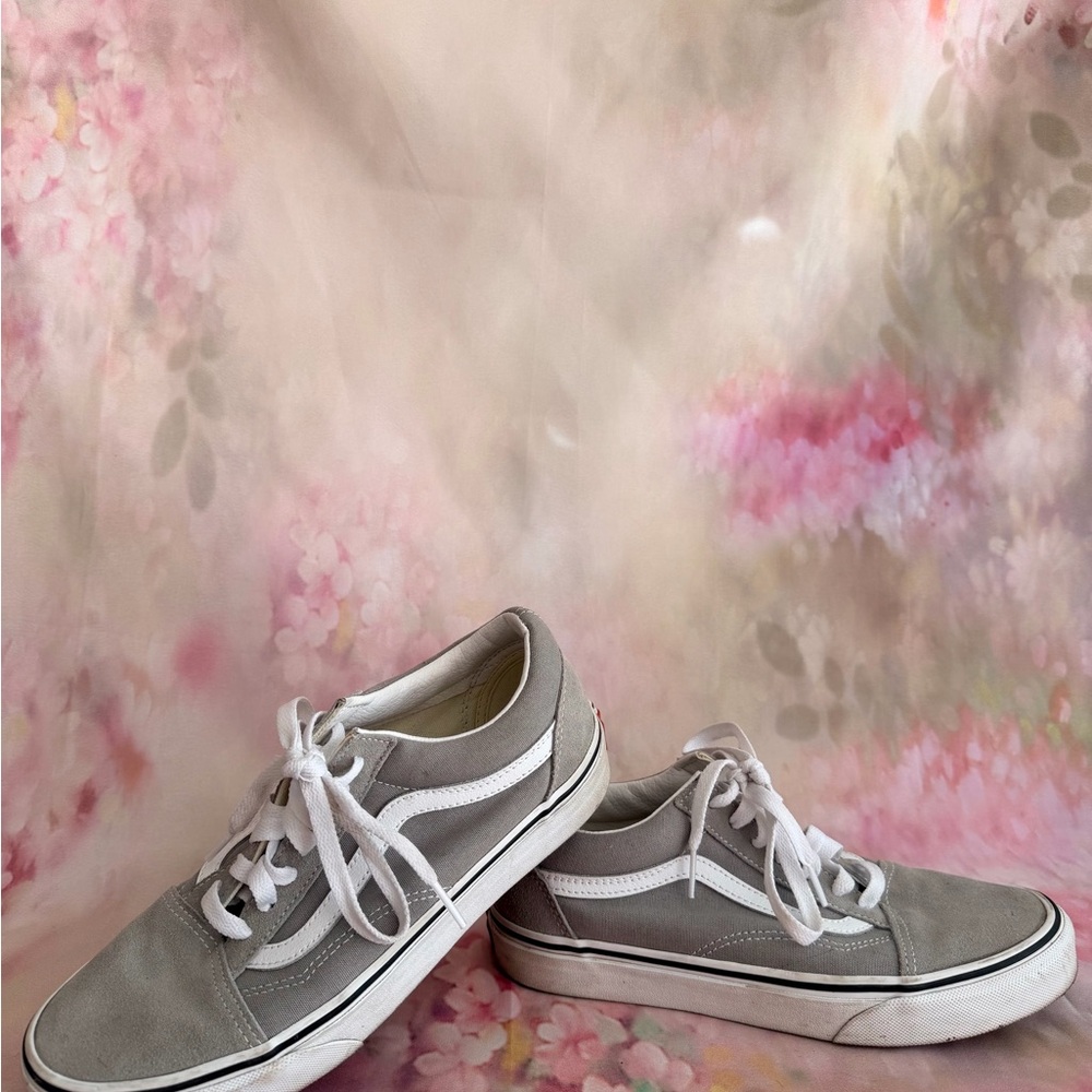 Vans Classic Gray Canvas and Suede Sneakers